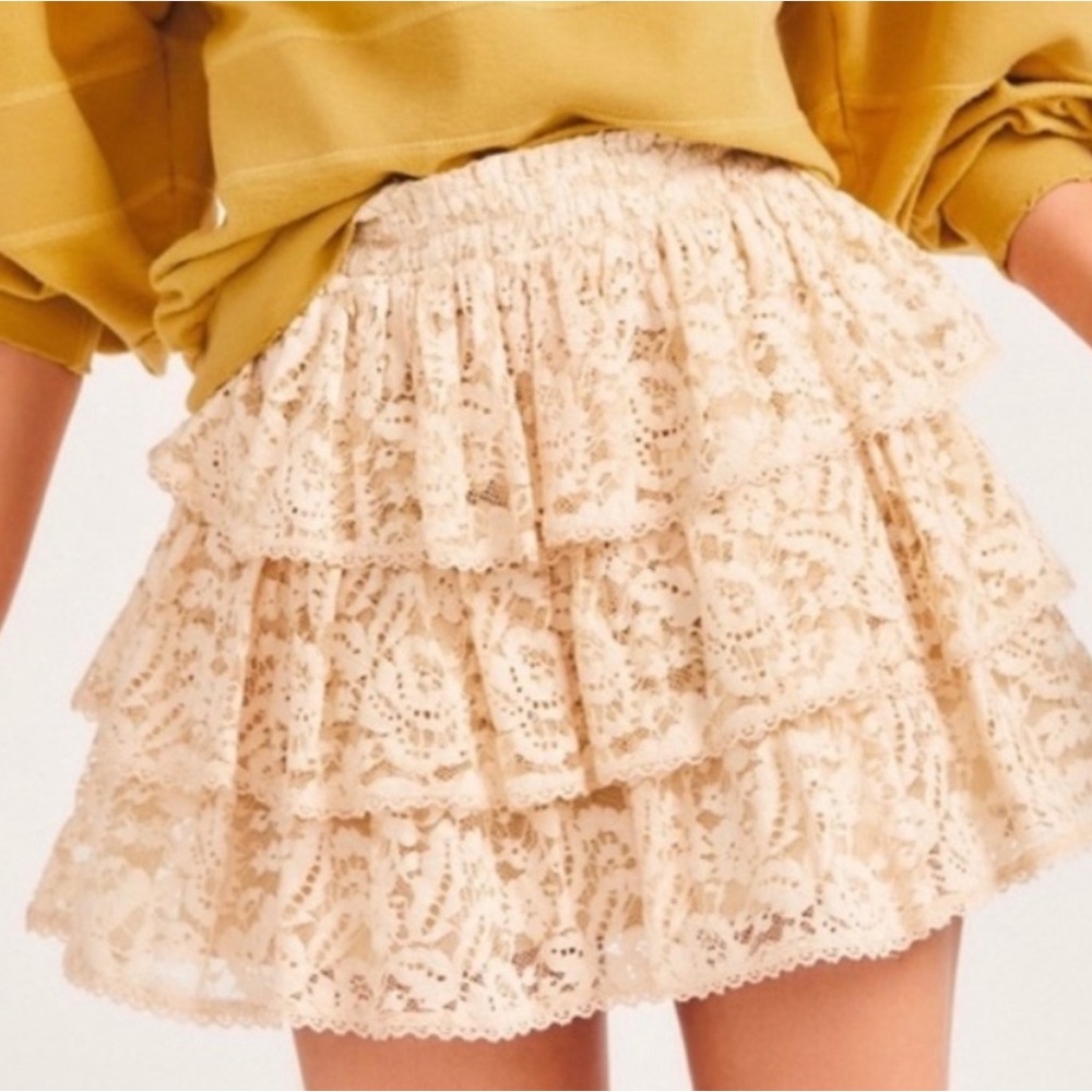 LoveShackFancy lace skirt size med